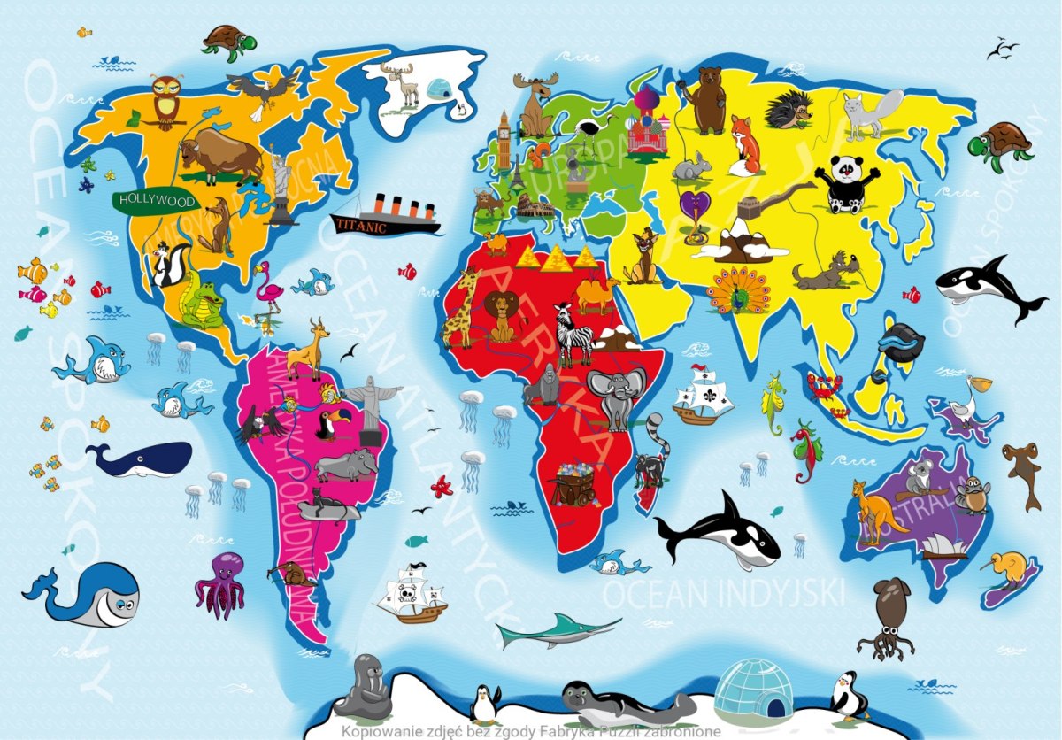 Weltkarte - Puzzle des kleinen Schlaumeiers